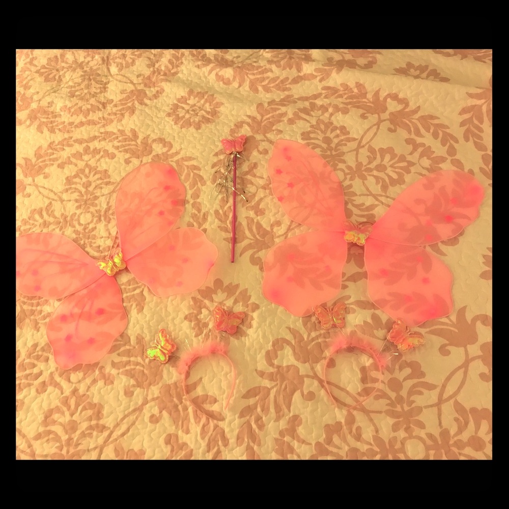 Fairy wings and matching headbands set of two.